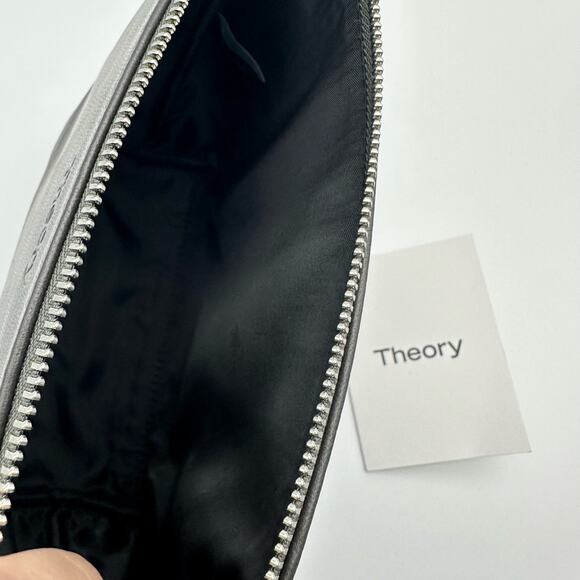 NWT Theory Dark Sojourn Washed Leather Pouch/Clutch